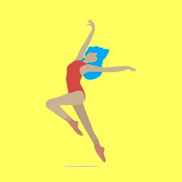 Girl dancing elegant dance. Vector illustration in flat modern style Stock Illustration