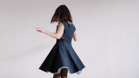 Girl dancing in an empty room Stock Footage 73745854