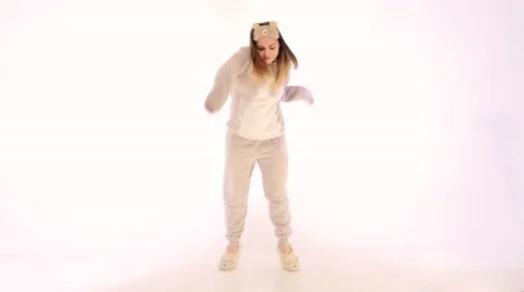 Girl dancing Fast on white background Stock Footage 59191679