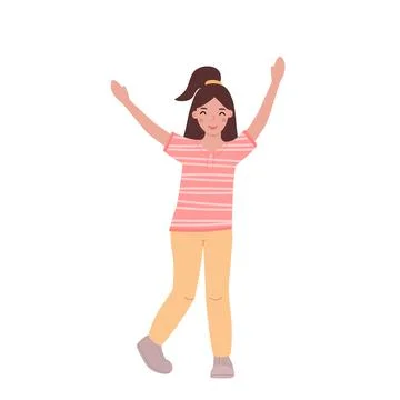 A girl is dancing. Flat vector illustration. Stock Illustration