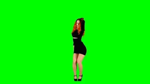 Girl Dancing Green Screen Stock Footage 98596192