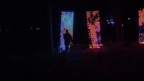 Girl dancing infront of LED wall - NIGHT Video stock 78389202