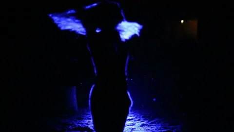 Girl dancing in the light colored spotlights Stock Footage 107201562
