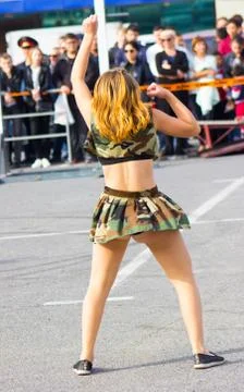 The girl is dancing Stock Photos