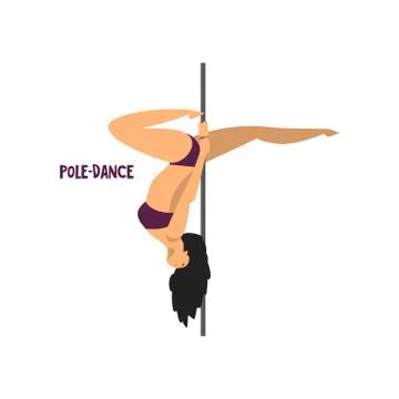 Girl dancing pole dance vector Illustration on a white background Stock Illustration