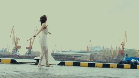 Girl dancing in the rain 2 Stock Footage 79265139