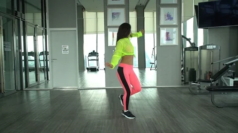 Girl dancing in studio Stock Footage 117569936