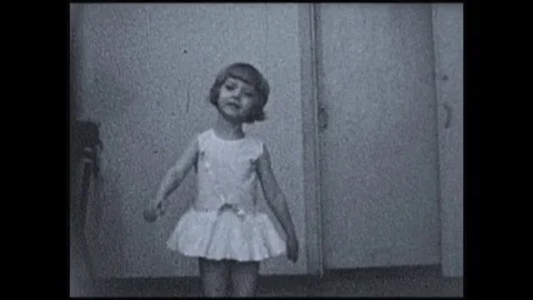 Girl dancing vintage Stock Footage