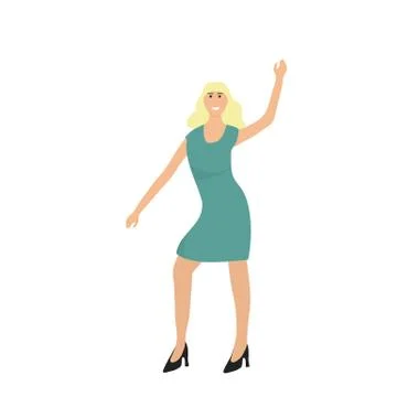 Girl dancing on a white background. icon Stock Illustration