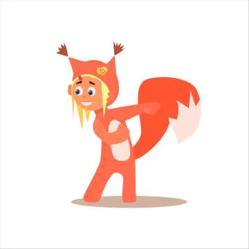 Girl Desguised As Squirrel Stock Illustration