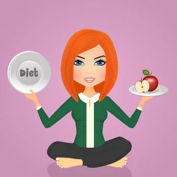 Girl to diet Stock Illustration