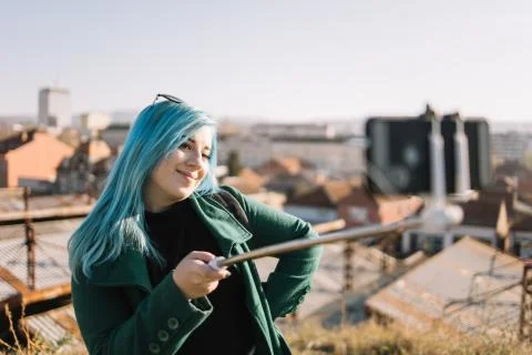Girl with dimples looking into a camera Stock Photos