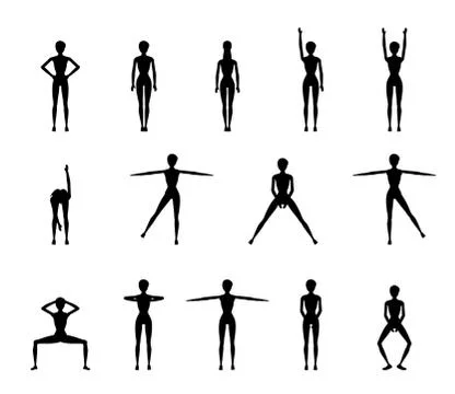 Girl Dioing Exercise on White Background Vector Illustration EPS Illustrazione stock