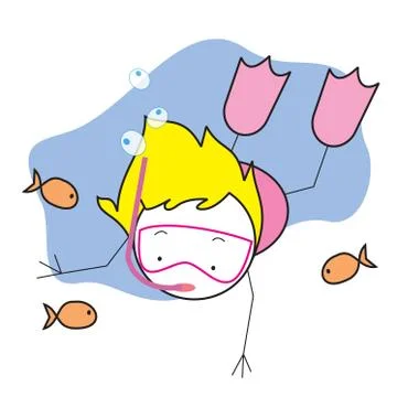 Girl diving Illustrazione stock