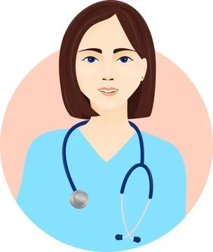 The girl is a doctor in a circle Stock Illustration