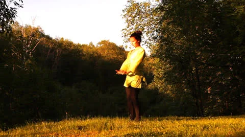 Girl does exercises – yogi Stock-Footage 25243506