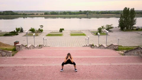 The girl does jumps Stock Footage 110841750