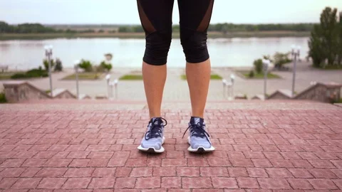 The girl does jumps Stock Footage 110841896