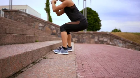 The girl does jumps Stock Footage 110841948