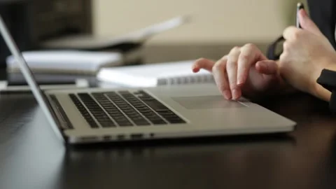 Girl does work from home Stock Footage 139106576