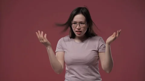 The girl doesn't understand Stock Footage 107041643