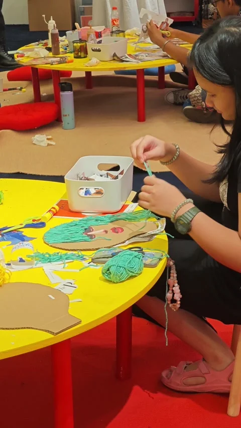 A girl is doing craft Stock Footage 339260324