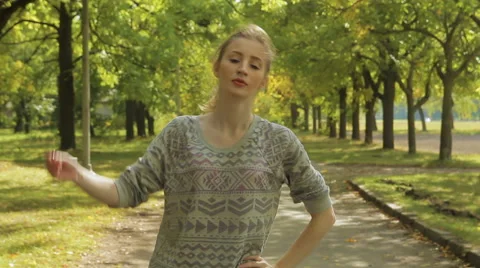 Girl doing exercise with slopes Stock-Footage 68161751