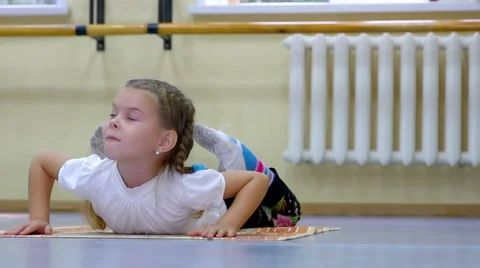 Girl doing exercise for your back Stock Footage 67859717