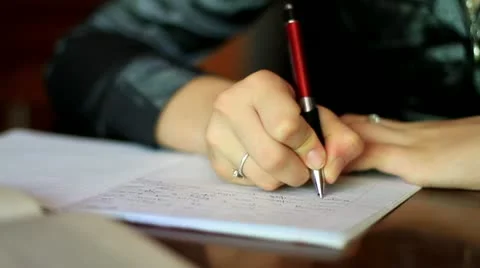 Girl doing homework. Stock Footage 11799310