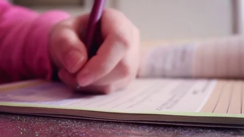 Girl is doing homework Stock Footage 83701321