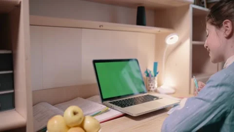 Girl doing homework. 스톡 동영상 166562828