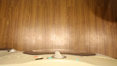 Girl doing laundry Stock Footage 100694983