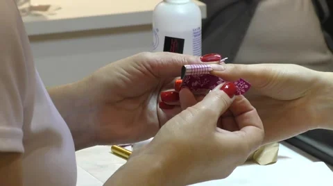 Girl doing a nice manicure Stock Footage 59081867