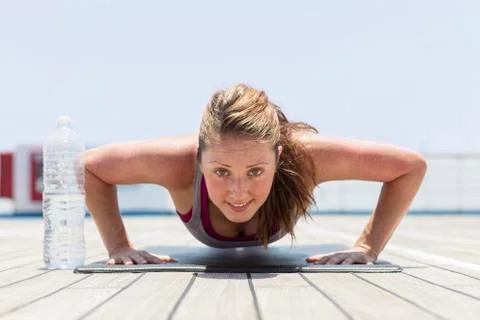Girl doing push up