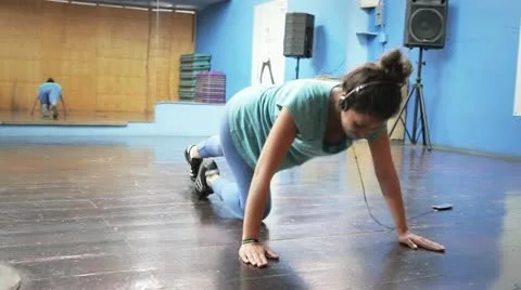 Girl Doing Push Ups Stock Footage 12295273