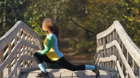 Girl doing stretching exercise Stock-Footage 8926849