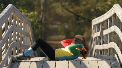 Girl doing stretching exercise Video stock 9106651