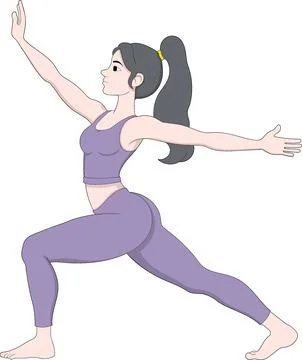 Girl Doing Stretching Exercise Pose Illustration Stock Illustration