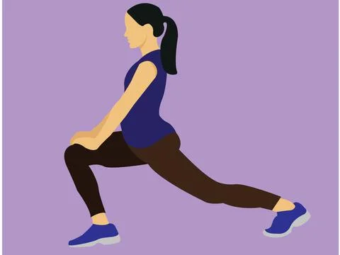 Girl Doing Yoga Flat Vector Illustration Stock Illustration