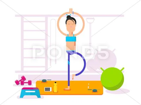 Girl doing yoga Stock Illustration
