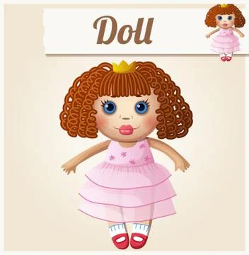 Hand-drawn sketch of a vintage doll on a white background. toys • wall  stickers white background, white, vintage | myloview.com