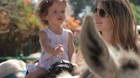 Girl on a donkey 動画素材 40300706