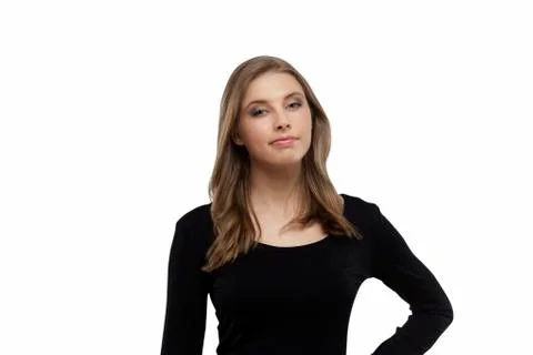 Girl with doubtful expression Stock Photos