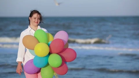 Girl with Down syndrome Stock Footage