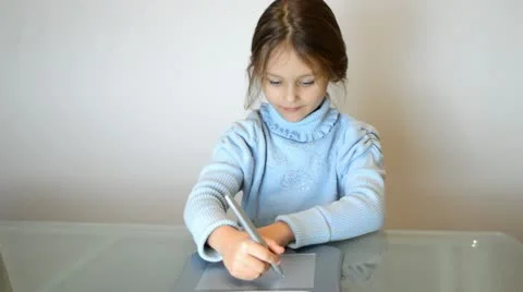 Girl drawing Stock Footage 20460183