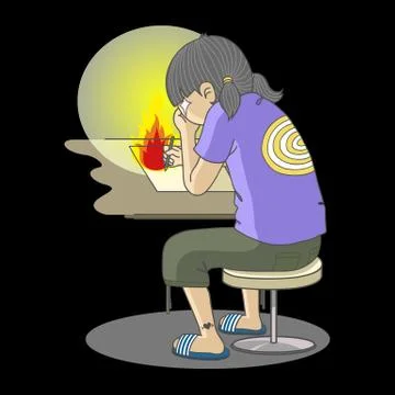 Girl drawing Stock Illustration