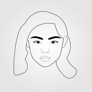 Girl drawn using lines Stock Illustration