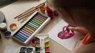The Girl Draws A Heart Stock Footage
