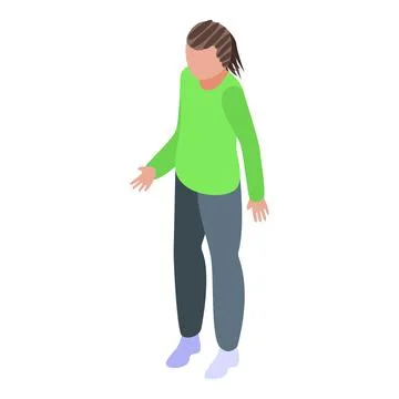 Girl dreadlocks icon isometric vector. African hair Stock Illustration