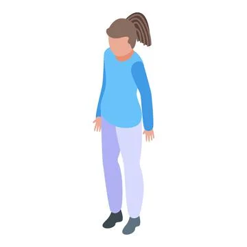 Girl dreadlocks icon isometric vector. African hair Stock Illustration